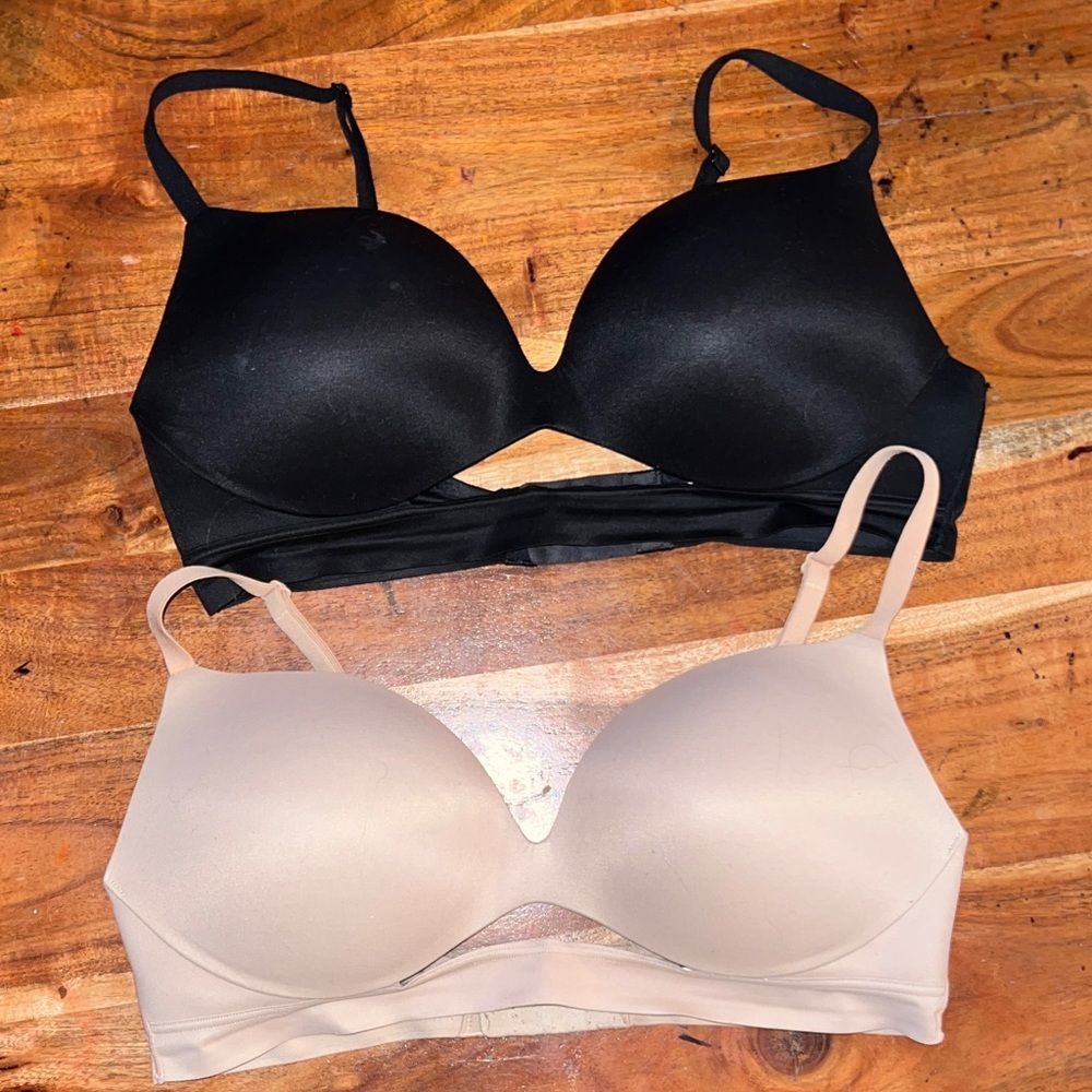Victoria's Secret Black and Beige Bras 34D